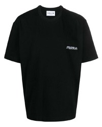 Мужская черная футболка с круглым вырезом с вышивкой от Solid Homme