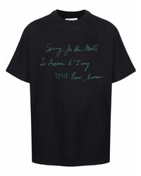 Мужская черная футболка с круглым вырезом с вышивкой от Song For The Mute