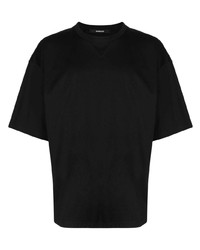 Мужская черная футболка с круглым вырезом с вышивкой от SONGZIO