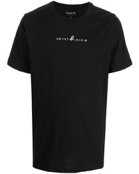 Мужская черная футболка с круглым вырезом с вышивкой от SPORT b. by agnès b.
