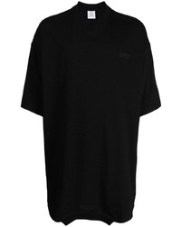 Мужская черная футболка с круглым вырезом с вышивкой от Vetements