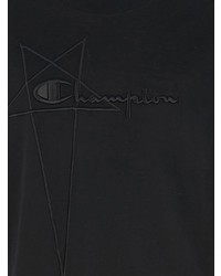 Мужская черная футболка с круглым вырезом с вышивкой от Rick Owens