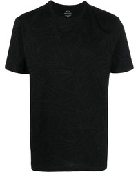Мужская черная футболка с круглым вырезом с геометрическим рисунком от Armani Exchange