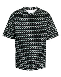 Мужская черная футболка с круглым вырезом с геометрическим рисунком от Christian Wijnants