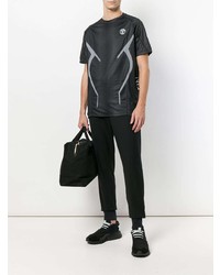 Мужская черная футболка с круглым вырезом с геометрическим рисунком от Plein Sport