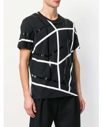 Мужская черная футболка с круглым вырезом с геометрическим рисунком от Les Hommes Urban