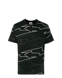Мужская черная футболка с круглым вырезом с геометрическим рисунком от Les Hommes Urban