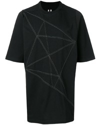 Мужская черная футболка с круглым вырезом с геометрическим рисунком от Rick Owens