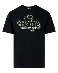 Мужская черная футболка с круглым вырезом с камуфляжным принтом от A Bathing Ape