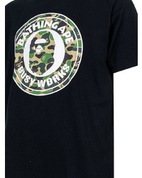 Мужская черная футболка с круглым вырезом с камуфляжным принтом от A Bathing Ape