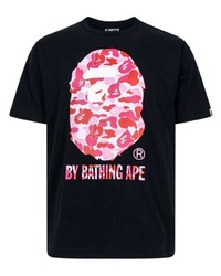 Мужская черная футболка с круглым вырезом с камуфляжным принтом от A Bathing Ape