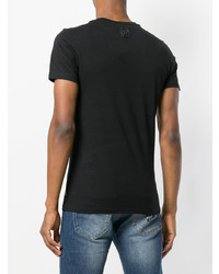 Мужская черная футболка с круглым вырезом с камуфляжным принтом от Philipp Plein