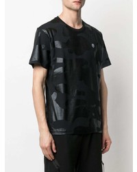 Мужская черная футболка с круглым вырезом с камуфляжным принтом от Hydrogen