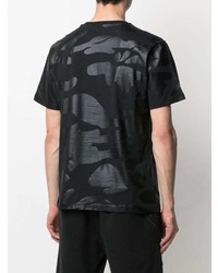 Мужская черная футболка с круглым вырезом с камуфляжным принтом от Hydrogen