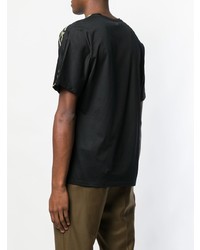 Мужская черная футболка с круглым вырезом с камуфляжным принтом от Emporio Armani