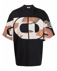 Мужская черная футболка с круглым вырезом с камуфляжным принтом от Gcds
