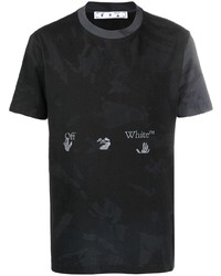 Мужская черная футболка с круглым вырезом с камуфляжным принтом от Off-White
