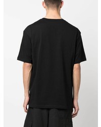 Мужская черная футболка с круглым вырезом с леопардовым принтом от Just Cavalli