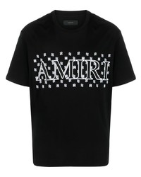 Мужская черная футболка с круглым вырезом с "огурцами" от Amiri
