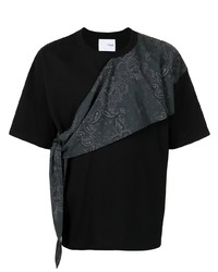 Мужская черная футболка с круглым вырезом с "огурцами" от Yoshiokubo