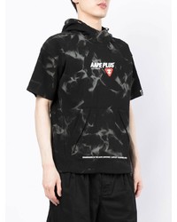 Мужская черная футболка с круглым вырезом с принтом тай-дай от AAPE BY A BATHING APE