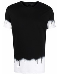 Мужская черная футболка с круглым вырезом с принтом тай-дай от Daniele Alessandrini