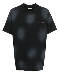 Мужская черная футболка с круглым вырезом с принтом тай-дай от Flaneur Homme