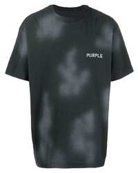 Мужская черная футболка с круглым вырезом с принтом тай-дай от purple brand