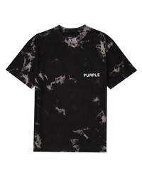 Мужская черная футболка с круглым вырезом с принтом тай-дай от purple brand