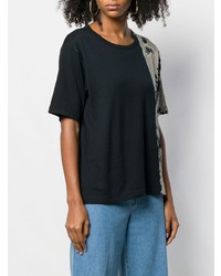 Женская черная футболка с круглым вырезом с принтом тай-дай от Suzusan