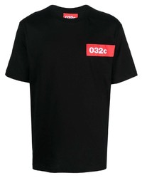 Мужская черная футболка с круглым вырезом с принтом от 032c