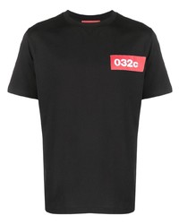 Мужская черная футболка с круглым вырезом с принтом от 032c