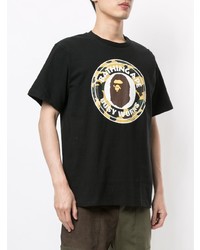 Мужская черная футболка с круглым вырезом с принтом от A Bathing Ape