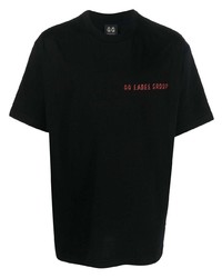 Мужская черная футболка с круглым вырезом с принтом от 44 label group