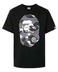 Мужская черная футболка с круглым вырезом с принтом от A Bathing Ape