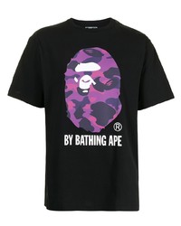 Мужская черная футболка с круглым вырезом с принтом от A Bathing Ape