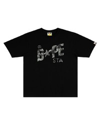 Мужская черная футболка с круглым вырезом с принтом от A Bathing Ape