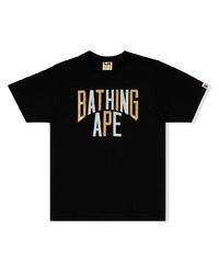 Мужская черная футболка с круглым вырезом с принтом от A Bathing Ape