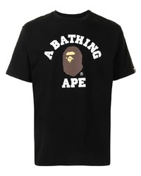 Мужская черная футболка с круглым вырезом с принтом от A Bathing Ape