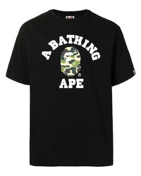 Мужская черная футболка с круглым вырезом с принтом от A Bathing Ape