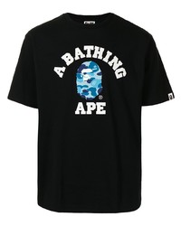 Мужская черная футболка с круглым вырезом с принтом от A Bathing Ape