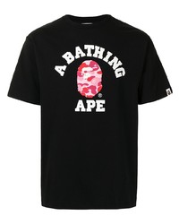 Мужская черная футболка с круглым вырезом с принтом от A Bathing Ape