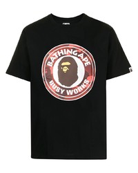 Мужская черная футболка с круглым вырезом с принтом от A Bathing Ape