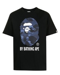 Мужская черная футболка с круглым вырезом с принтом от A Bathing Ape