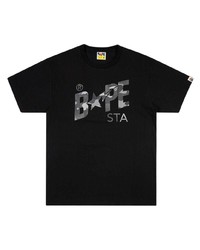 Мужская черная футболка с круглым вырезом с принтом от A Bathing Ape