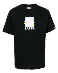 Мужская черная футболка с круглым вырезом с принтом от A Bathing Ape