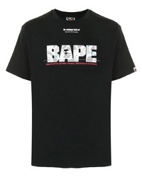 Мужская черная футболка с круглым вырезом с принтом от A Bathing Ape