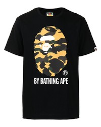 Мужская черная футболка с круглым вырезом с принтом от A Bathing Ape