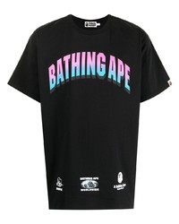 Мужская черная футболка с круглым вырезом с принтом от A Bathing Ape