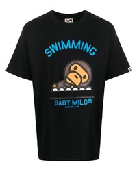 Мужская черная футболка с круглым вырезом с принтом от A Bathing Ape